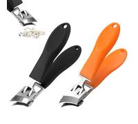 2 Pcs Toe Nail Clippers for Thick Nails,for Toenail,for Slanted,Generic Wide Jaw Opening Anti-Splash,Mens,Angled,Curved,for Fingernail and Premium Stainless Steel Sharp,for Adults Men Women Seniors