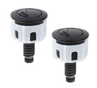 2 PCS Toilet Flush Button, Black Round Head Dual Toilet Push Button Flush Parts Replacement Universal WC Flusher Valve Accessories Compatible with Cistern Tank Toilet Flush System