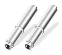 2 Pcs Toilet Paper Holder Plastic Silver Toilet Tissue Roll Holder Insert in bathroom Replacement Roller Spring Loaded Spindle, Wide Mouth