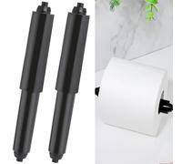 2 PCS Toilet Roll Holder Insert,Toilet Paper Holder Spring Loaded Roller Replacement, Plastic Toilet Paper Holder for Bathroom(Black)