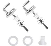2 Pcs Toilet Seat Fittings - Universal Fit Toilet Seat Hinges Replacement Kit - Adjustable Mounting Screws - Rust-Resistant Stainless Steel & Plastic - Easy Installation, Secure & Durable Bathroom Fix