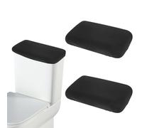 2 Pcs Toilet Tank Cover,Universal Toilet Lid Cover,Absorbent Washable Toilets Tank Lid Replacement Stretch Elastic Protector Toilets Covers with Elastic Bottom for Bathroom Decor Accessories(Black)