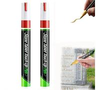 2 Pcs Tombstone Marker Pen Stone Touch-Up Pen for Restoring Faded Grave Inscriptions,Strong Coverage, Ideal for Gravestone Lettering and Memorial Inscriptions (Red)