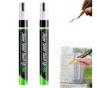 2 Pcs Tombstone Marker Pen Stone Touch-Up Pen for Restoring Faded Grave Inscriptions,Strong Coverage, Ideal for Gravestone Lettering and Memorial Inscriptions (Black)