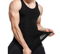 2 Pcs ToneTec Elite Compression Tank, Compression TankTop Men's Shapewear, Tone Tec Compression Shirt (2pc Black,L: 177-209lb)