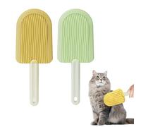 2 PCS Tongue Comb Cat Grooming Brush for Short and Long Haired Pets - Gentle Shedding Control (Green, Yellow)