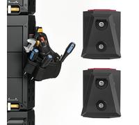 2 Pcs Tool Pouch Holder Fits for ToughBuilt ClipTech, Quick-Access Corner Rail Mount Compatible with StackTech Toolbox, No-Drill Tool Bag Bracket for Garage, Jobsite & Mobile Workstations