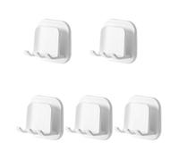 2 Pcs Toothbrush Holders, Water Proof Toothbrush Hook, Self Adhesive Toothbrush Storage Organizer, Multi-Function Toothbrush Holders, for Bathroom, Kitchen, Living, Room (White)