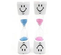 2 Pcs Toothbrush Timer for Kids, 3 Minute Timer For Teeth, Blue and Pink Smiley HourGlass, for Dental Hygiene, Kids Habit Education Timers