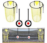 2 Pcs Top Bins Football Targets with 2 Pcs Corner Target Net, Practical Football Training Equipment Top Bins Net for Goal, for Kids Adults Improve Shootings Accuracy and Skill