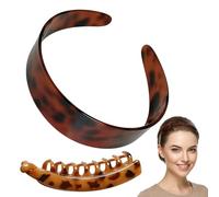 2 PCS Tortoise Shell Headbands, Secure Hold for Active Lifestyles, Professional Work Settings and Social Events, Styling Solution for Thick Hair, Comfortable Wide Hair Accessory