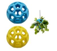 2 Pcs Tortoise Treat Ball, Hanging Hay Feeder for Small Animals, Turtle Foraging Toy with Fruit with Chain, Enrichment Feeding Ball for Pet Tortoise