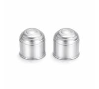 2 pcs Tow Bar Ball Cover 50mm - Silver Matt ABS Towball Protector Cap - Universal Fit 2 Inch Tow Hitch Ball Cover - Push On Weatherproof - Dirt Mud Rain Rust Grease Protection for Car Van SUV Trailer