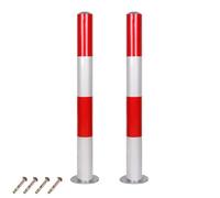 2 Pcs Traffic Delineator Posts, Bollard Post with Reflective Collars and Base, for Parking Lots, Roadways, Construction Zones(11x60cm/4x24in)