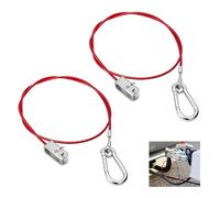 2 Pcs Trailer Breakaway Cable 1M, Caravan Breakaway Cable,Heavy Duty Steel Wire Rope, Red Emergency Towing Rope with U-Clip for Braked Trailers, Caravan, Boat, Horsebox & Vehicle Safety Connection