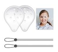 2 Pcs Transparent Eye Shield After Surgery, 9 Hole Plastic Ventilated Clear Eye Patches After Cataract Surgery Recovery, Adjustable Durable Protective Eye Masks, Eye Care Accessories for Adults