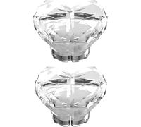 2 Pcs Transparent Love Heart Shaped Toilet Tank, Button Pusher Helper, Crystal Heart Press Button, Aid Toilet Lid Cover Lifter/Handle for Women Long Nail Parts