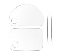 2 Pcs Transparent Palette And 2 Pcs Palette Sticks, Acrylic Palette, Makeup Palette, Pigment Palette, Makeup Accessories