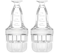 2 Pcs Transparent White Minoxidil Applicators With Roll-On Massagers, Droppers, And Cleaning Brushes, Precise Markings For Accurate Dosage