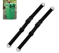 2 Pcs Trash Can Lid Lock, Universal Adjustable Outdoor Wheelie Trash Bin Cord Strap for Animals and Wind from Knocking Over Trash