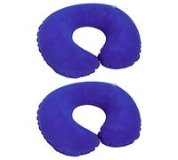 2 Pcs Travel Pillow for Airplane, Neck Pillow for Travel, Inflatable Neck Support Cushion, Compact & Lightweight, Ergonomic Design for Sleeping & Rest, Ideal for Home Camping & Travel (Blue)