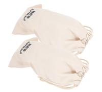 2 Pcs Travel Slipper Bag 17x32 Beige Canvas Drawstring Storage Bag | Cotton Shoe Bags, Lightweight Fabric with Sign, Suitcase Packing and Clean Dirty Separation