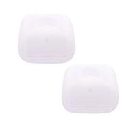 2 PCS Travel Soap Box Waterproof and Leakproof Square Small Soap Dish with Sealed Portable Home Outdoor Supplies (Transparent)