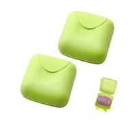 2 PCS Travel Soap Case Holder Jagowa Waterproof and Leakproof Soap Dish with Lid Portable For Travel Outdoor Activities, Green, 7 * 7 * 4