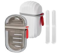 2 Pcs Travel Soap Case with 2 Travel Toothbrush Case, VEGCOO Portable Soap Box Waterproof & Leakproof Soap Container Soap Holder, Travel Soap Dish with Lid for Travel, Camp, Outdoor, Bathroom, Gym