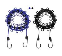 2 Pcs Travel Washing Line, Portable Clothes Line, Adjustable Elastic Travel Clothesline Retractable Clothesline with 12 Clothes Clips for Indoor and Outdoor, Balcony, Outdoor Camping use (Black+Blue)