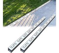 2 Pcs Trench Drains for Yard100 CM Long Patio Sidewalk Channel Drainage Strainer Narrow 3.5 5 10 15 CM Under Deck Garage Floor Drainage System (WxH 20 x 5 cm)