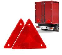 2 Pcs Triangle Warning Reflector Vehicle Stop Warning Sign Red Safety Reflective Sign for Trailer Rv Board Truck Plate Light
