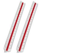 2 Pcs Triangular Scale Ruler, Triangle Ruler 30 cm Metric Ratios 1:20-1:125 Architect Scale, Plastic Color Coded, for Architects Engineers Students Blueprint Drawing