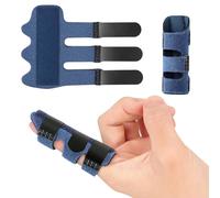 2 Pcs Trigger Finger Splint Brace, Soft Finger Support Splints for Mallet, Broken Knuckle & Arthritis, Immobilization Straightening Strap, Adjustable Finger Splint Bandage Fits All Fingers (Blue)