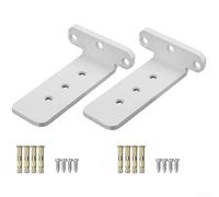 2 Pcs Tripod Shelf Support Brackets with Cold Rolled Steel, L-Shaped Wall Brackets Industrial Cold Rolled Steel Shelf Support for Partition Bookcase Storage(White)
