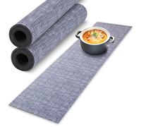 2 Pcs Trivet Table Runner Hot Plates Mat 12 X 40 Inch Heat Resistant Table Protector Waterproof Decorative Farmhouse Kitchen Trivets Counter Heat Proof Placemats for Hot Dishes (Grey, 2 Pcs)