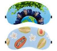 2 PCS Tropical Fruits Pattern Eye Mask for Side Sleeper, Sleeping Mask, Sleep Eye Mask, Soft Eye Shade Cover for Travel, Nap, Plane, Light Blocking