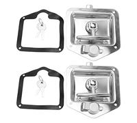 2 Pcs Truck Tool Box Latch, Stainless Steel T Handle Toolbox Lock with 4 Keys, Replacement Paddle Latch for RV Trailer Door, Vehicle Toolbox, Glossy