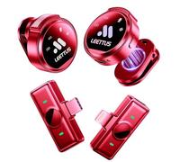 2 Pcs True Dual Receivers Mini Microphone for iPhone 7-16/Android/Tablet,Lavalier Wireless Microphones with DSP Noise Cancellation,Magnetic Clip,18H,Mic Mini for TikTok,Live Streaming,Interviews,Gifts