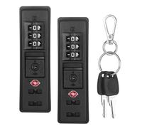 2 PCS TSA Certified Embedded TSA007 Zipper Luggage Locks, Suitable for PC, ABS, PP Rigid Zipper Luggage Case Password Lock Replacement, with 2PCS Spare TSA007 Key