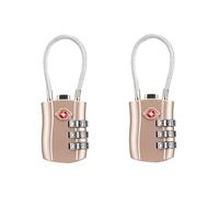 2 PCS TSA Luggage Travel Lock Luggage Suitcase Baggage Locks Accepted Luggage Travel Lock TSA Approved with Zinc Alloy - Rose Gold