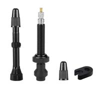 2 Pcs Tubeless Presta Valves, 44mm Universal Presta Valve Core, with Valve Cap Dust Covers and Valve Core Remover Tool For Tubeless Road & MTB Bike Works w/Stan's, Vittoria, Continental, Kenda & MORE