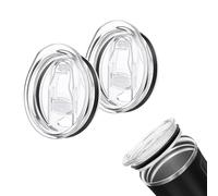 2 PCS Tumbler Replacement Lids,Silicone Spill-Proof Splash-Resistant Sliding Covers, Straw-Friendly Mug Covers Leak-Proof, Reusable, Fits 20 oz Tumblers,for Office, Travel, and Daily Use