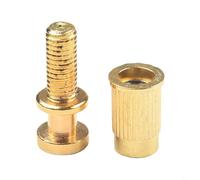 2 PCS Tune-O-Matic Bridge Stop Tailpiece Studs Anchors with 8mm M8 Thread for LP Electric Guitar, Chrome/Silver/Gold Metal Guitar String P(GOLD)