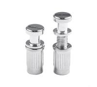 2 PCS Tune-O-Matic Bridge Stop Tailpiece Studs Anchors with 8mm M8 Thread for LP Electric Guitar, Chrome/Silver/Gold Metal Guitar String P(SILVER)