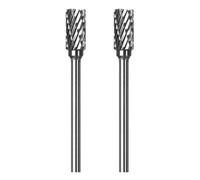 2 Pcs Tungsten Carbide Burr Cylindrical File Double Cut Rotary Burrs File Grinding Burr Cutter Bits for Grinder Drill and Straight Edge/Etraight Edge Tool/Knife Edge Bit[49 * 6MM]