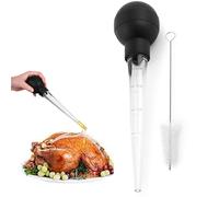 2 PCS Turkey Baster Set, Large Baster for Cooking with Heat-Resistant Silicone Bulb, Durable Stainless Steel Tube for Juicy Roasts, Ideal for Basting Turkey, Chicken, and Meat