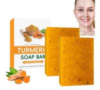 2 Pcs Turmeric Soap Bar,Natural Kojic Acid Soap For Face & Body,Gentle Vitamins C,Smoothing & Brightening Skin,Deep Cleansing,Even Skin Tone,Moisturizing Erase Fine Lines,Acne & Blackhead Removal