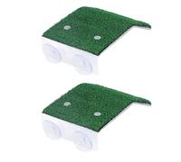2 PCS Turtle Basking Platform, 12x18CM Plastic Turtle Platform Tortoise Climbing Terrace With Suction Cups For Reptile Frog Fish Tank Aquarium