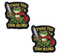 2 Pcs TWAS The Tism M'Lord Knight Frog Embroidered Hook & Loop Morale Patch